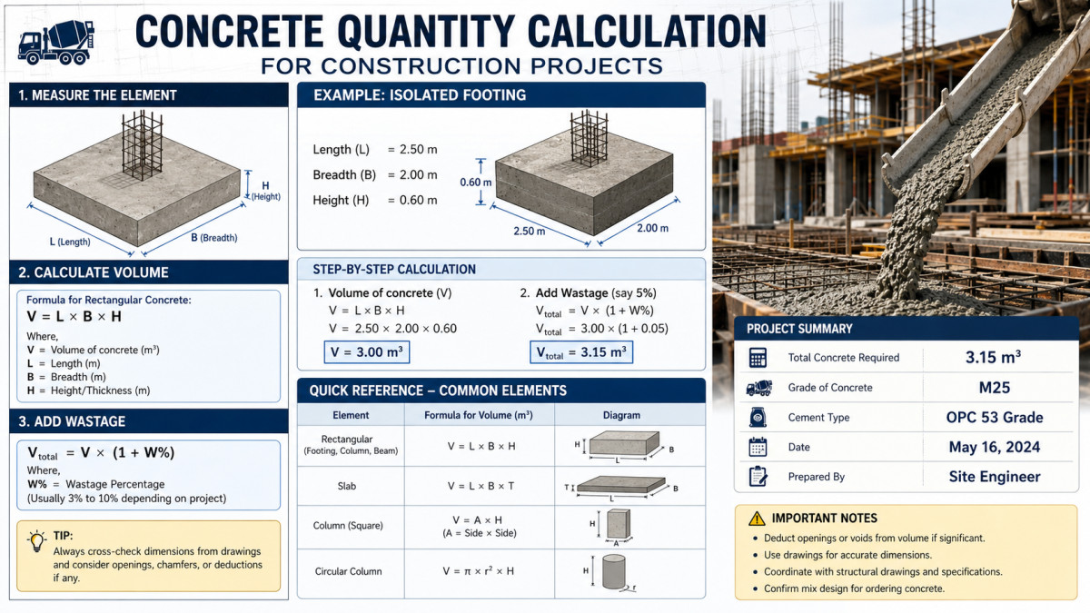 Concrete Quantity Calculation for Construction Projects