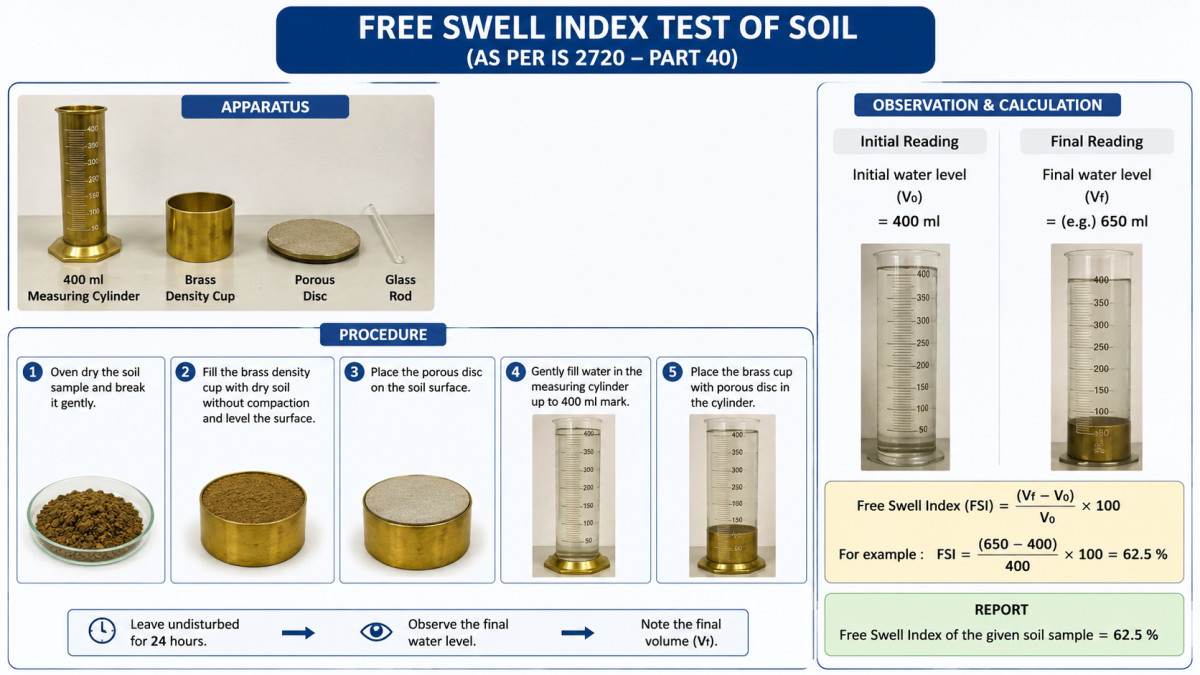 Free Swell Index Test of Soil as per IS 2720 Part 40