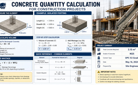 Concrete Quantity Calculation for Construction Projects