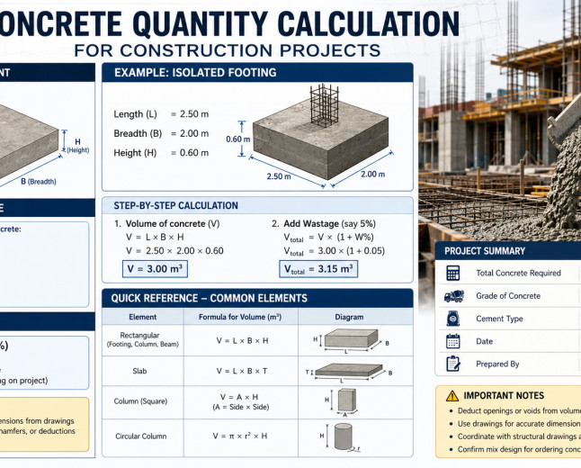 Concrete Quantity Calculation for Construction Projects