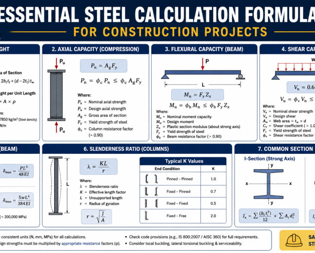 Essential Steel Calculation Formulas for Construction Projects
