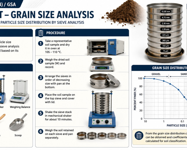 IS 2720-4 - GSA Soil Test -  Grain Size Analysis | Objective, Procedure, Apparatus Used