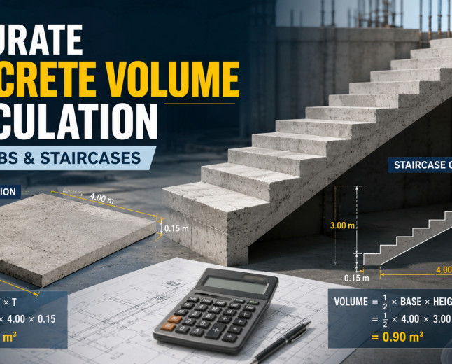 Accurate Concrete Volume Calculation for Slabs & Staircases