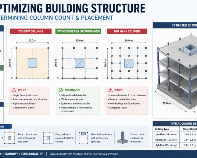 Optimizing Building Structure: Determining Column Count & Placement