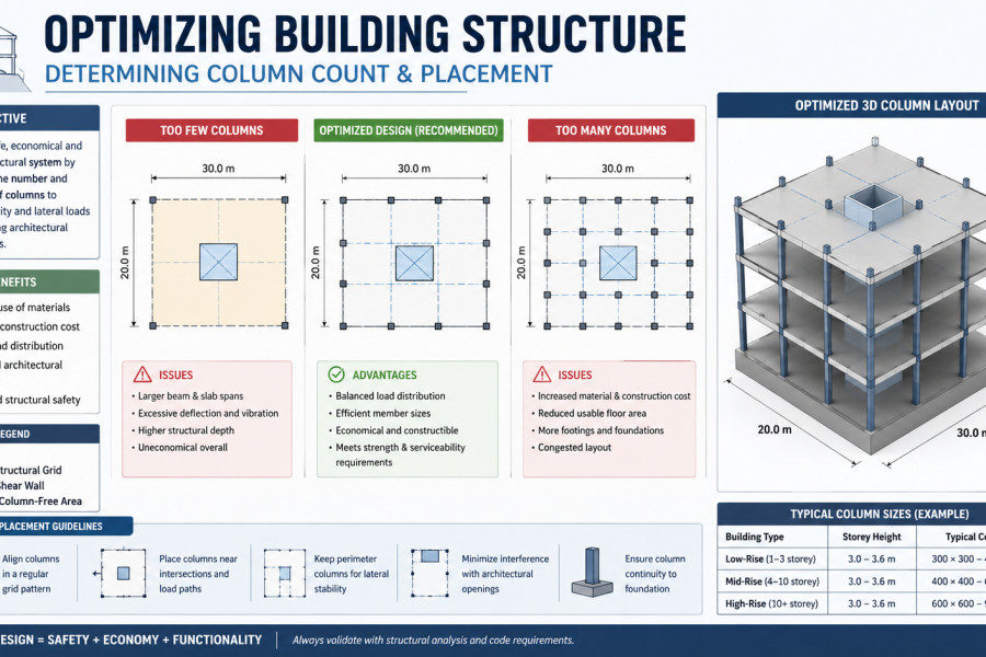 Optimizing Building Structure: Determining Column Count & Placement
